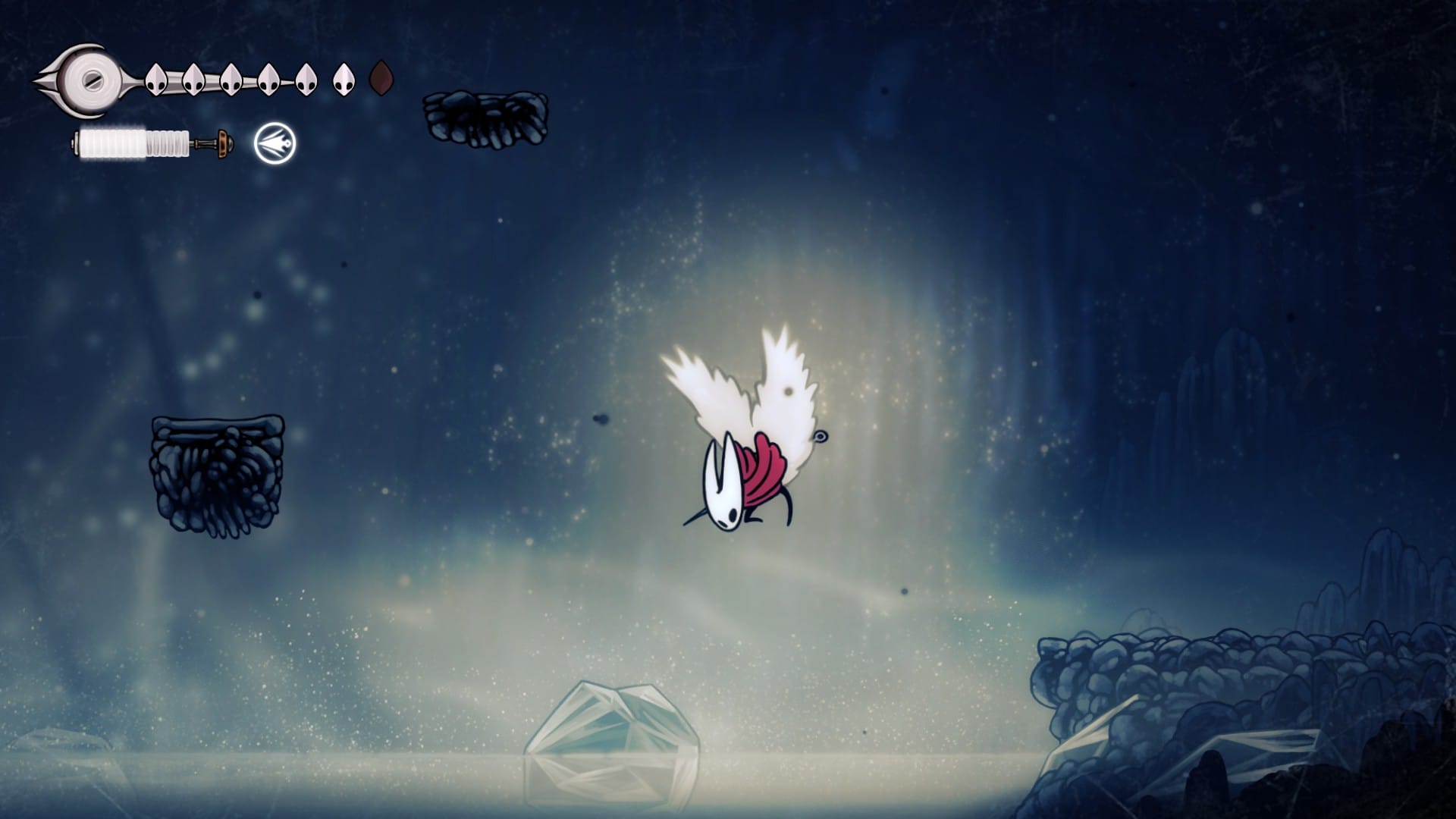 Hornet jumping over frozen water at Mount Fay
