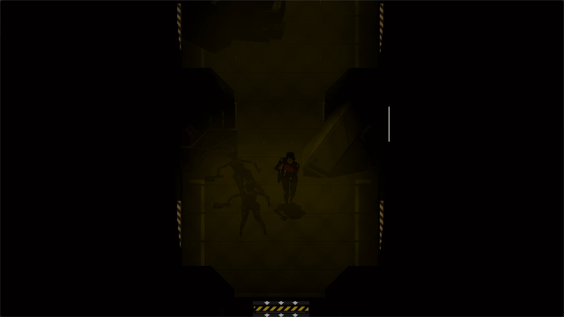 Elster traversing a hallway with multiple dead enemies on the floor.