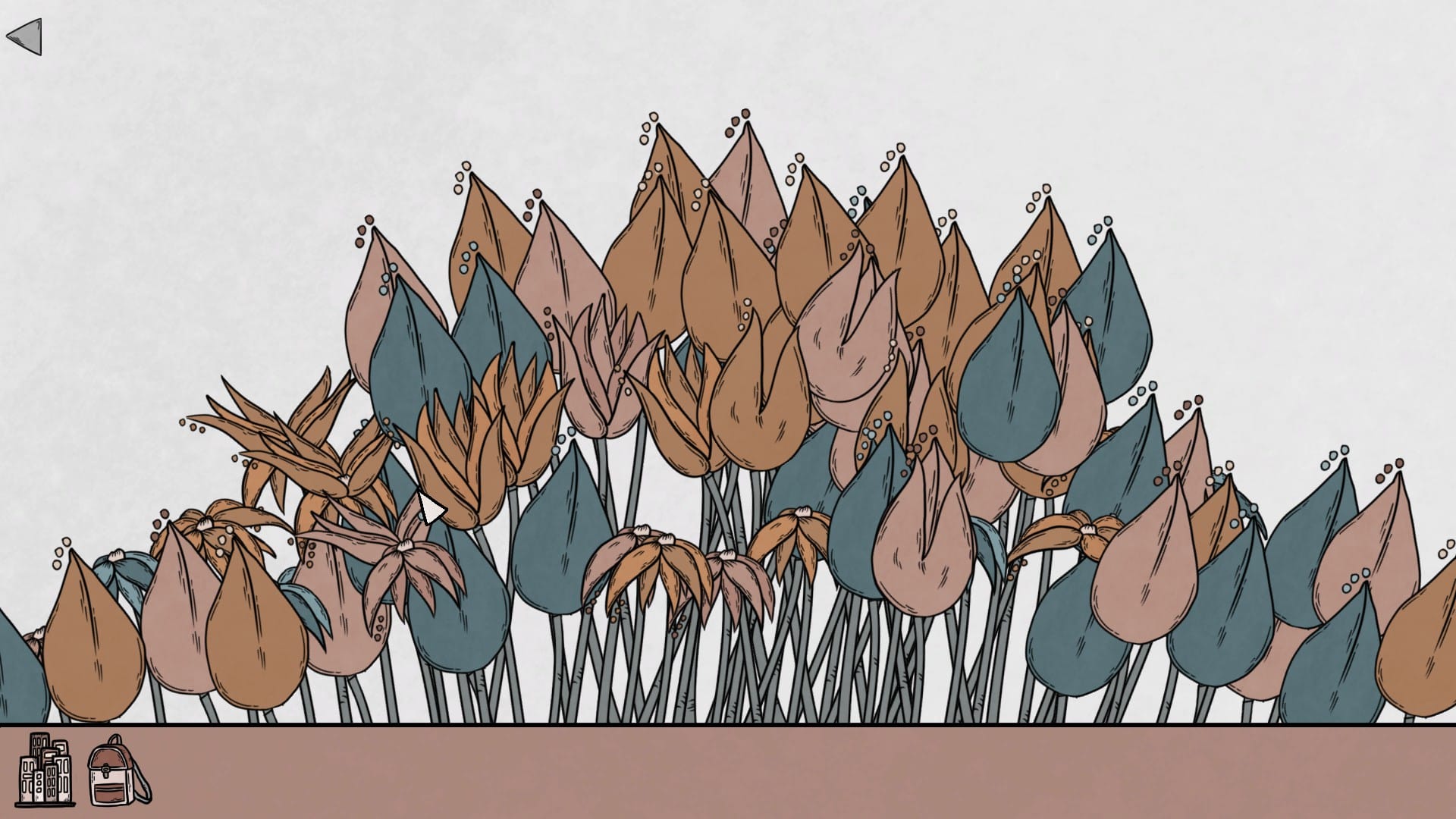 A puzzle in Birth that requires you to move your cursor over the flowers to open them