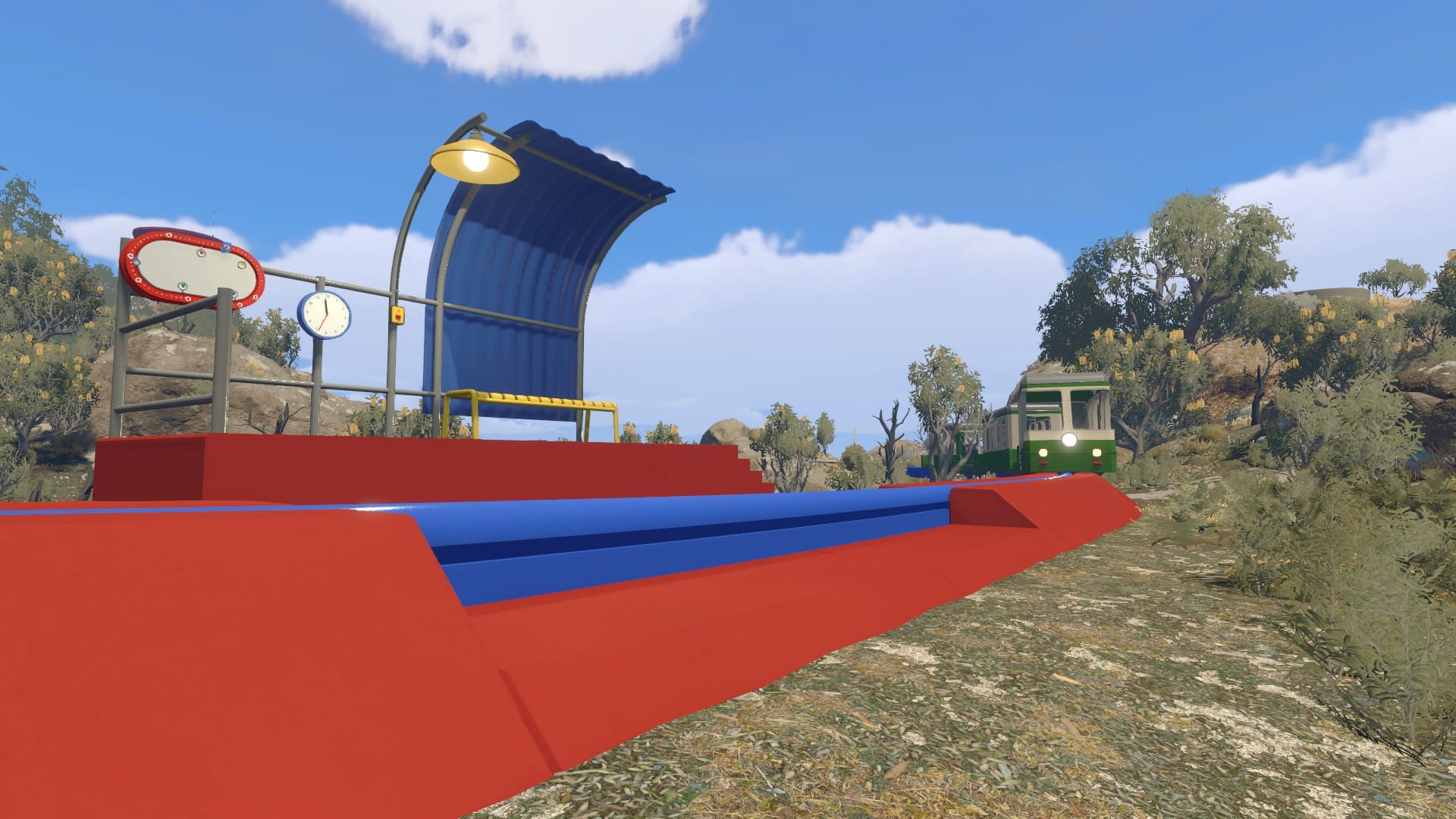 The monorail, one of the methods of traveling across the island