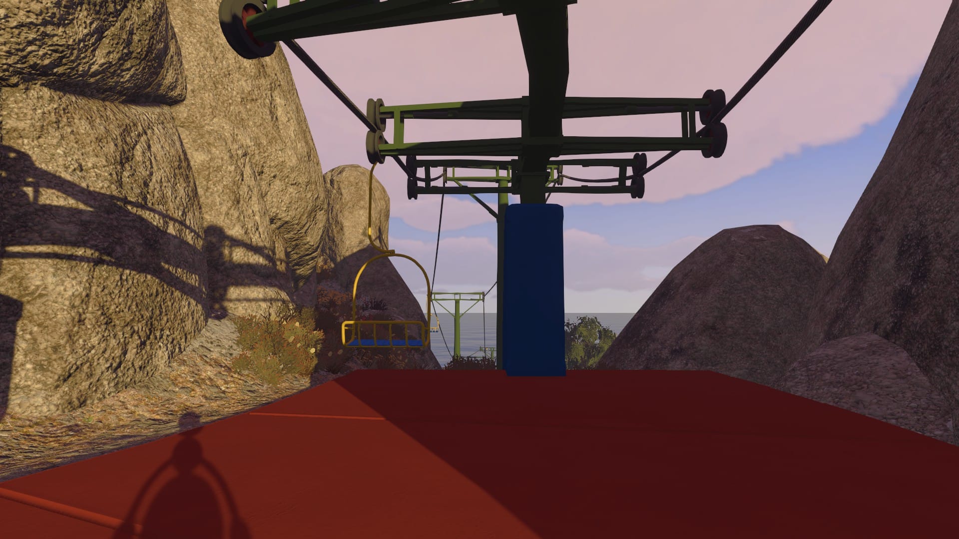 The chairlift, a convenient way to get around the Big Walk island