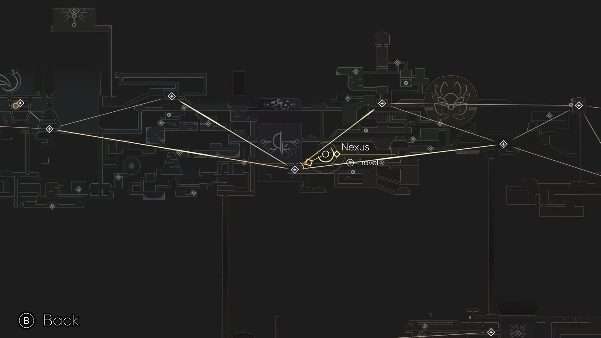 The map of the vessel showing multiple points to fast-travel to